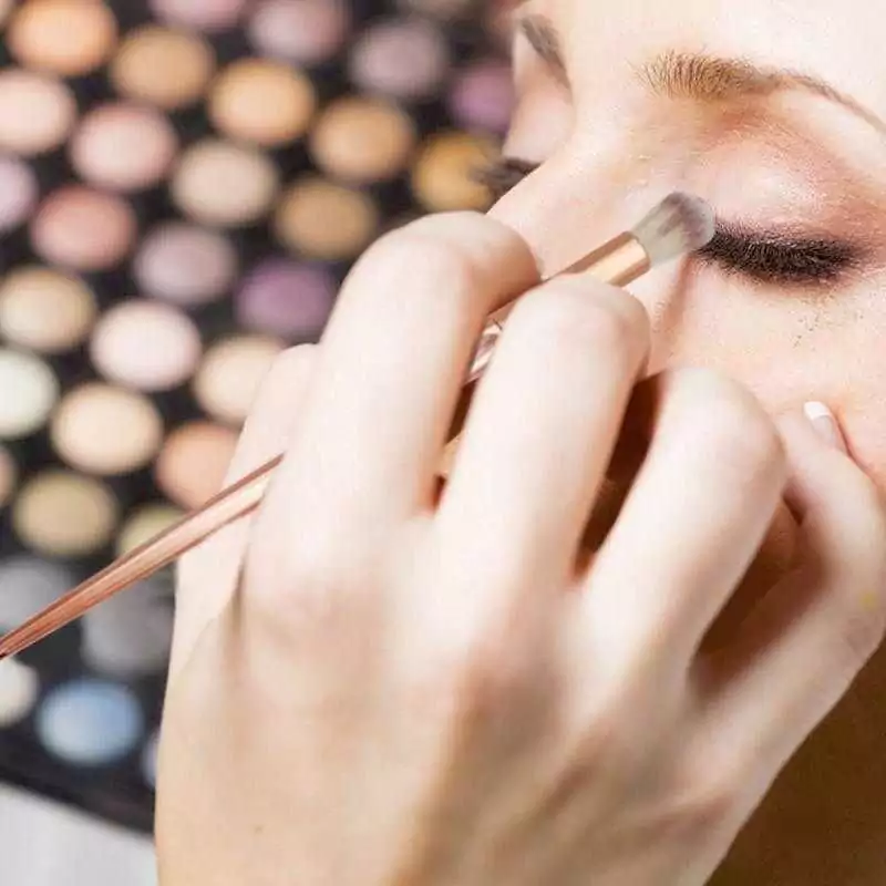 Schéma použitia rôznych štetcov na make-up